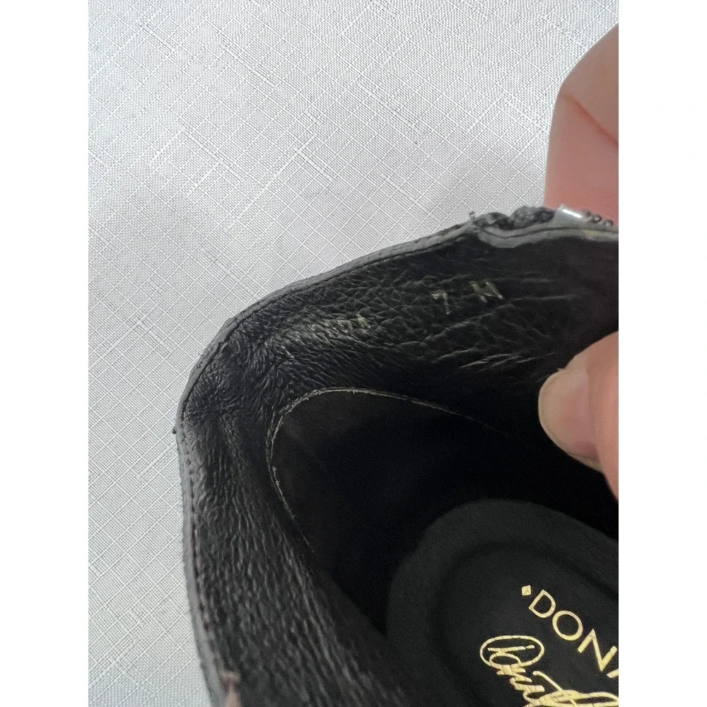 Donald J Pliner Ankle Boot Women 7M Black Good Suede Croc Embossed Made in Italy